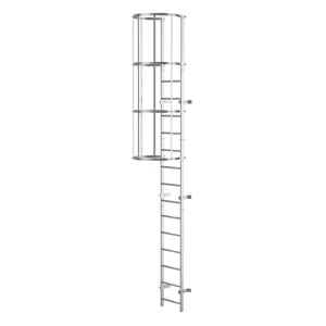 DRABINA JEDNOBIEGOWA Z KOSZEM OCHRONNYM MAX 3-4 M - ALUMINIOWA